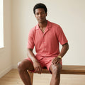 Men's Short-Sleeve Textured Shirt and Shorts Set-Azzella London