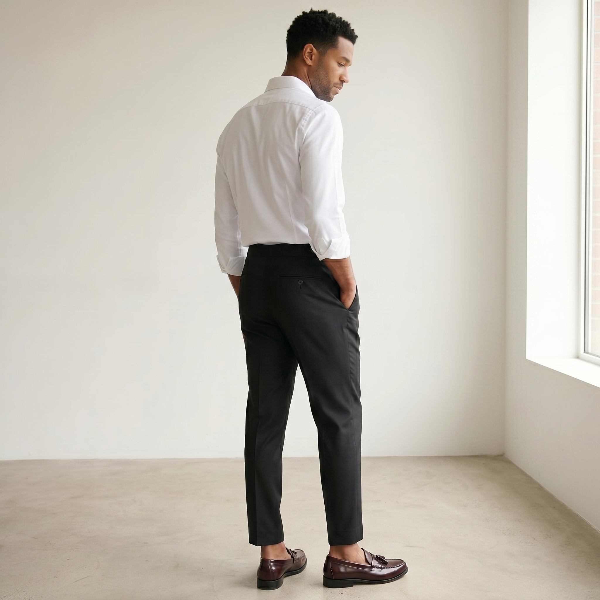 Men's Slim-Fit Classic Trousers-Azzella London