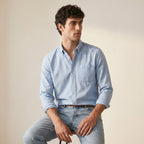 Men's Solid Long-Sleeve Shirt-Azzella London
