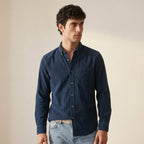 Men's Solid Long-Sleeve Shirt-Azzella London