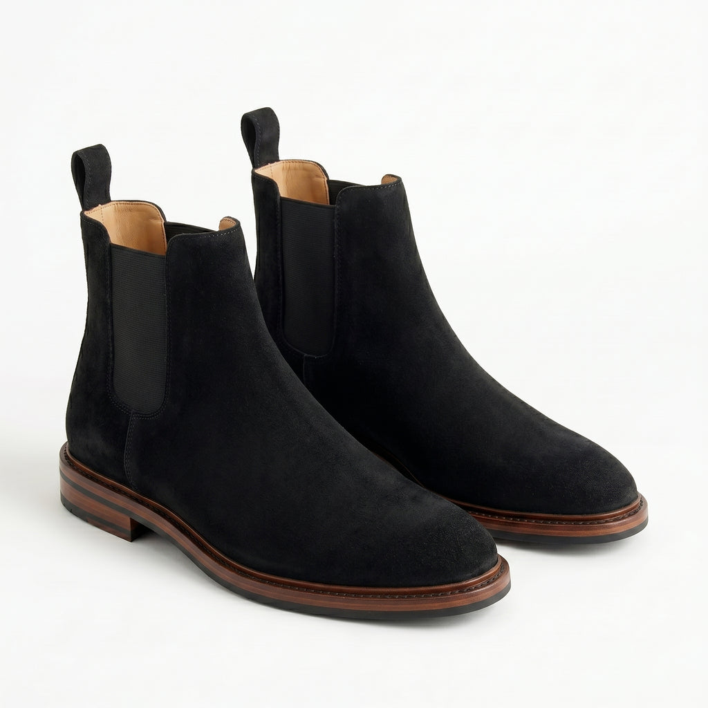 Men's Suede Chelsea Boots-Azzella London