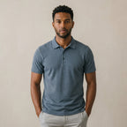 Men’s Waffle Knit Polo Shirt-Azzella London