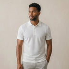 Men’s Waffle Knit Polo Shirt-Azzella London