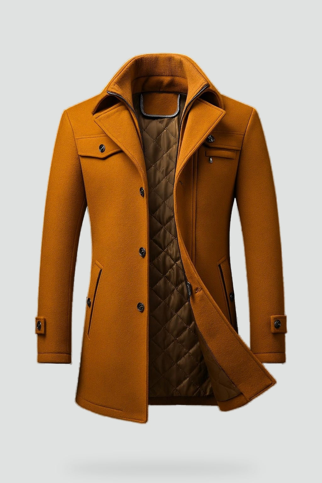 Men's Textured Collar Winter Jacket
