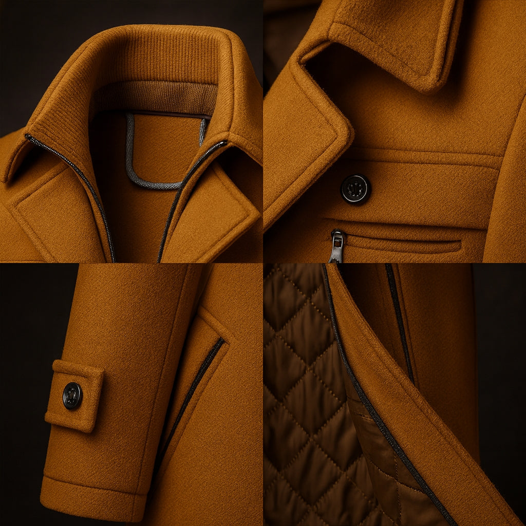 Men's Textured Collar Winter Jacket