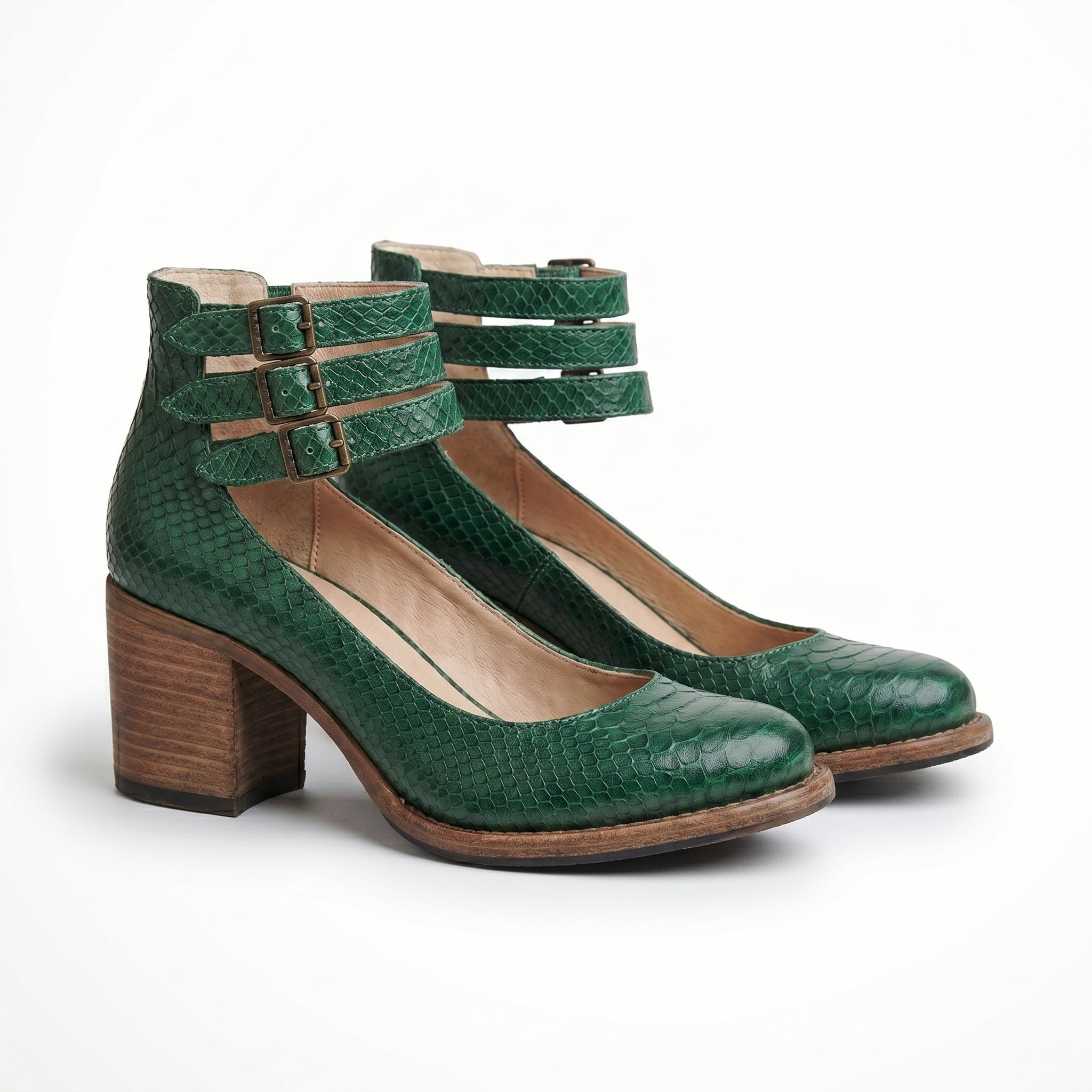 Women’s Ankle Strap Block Heel Boots