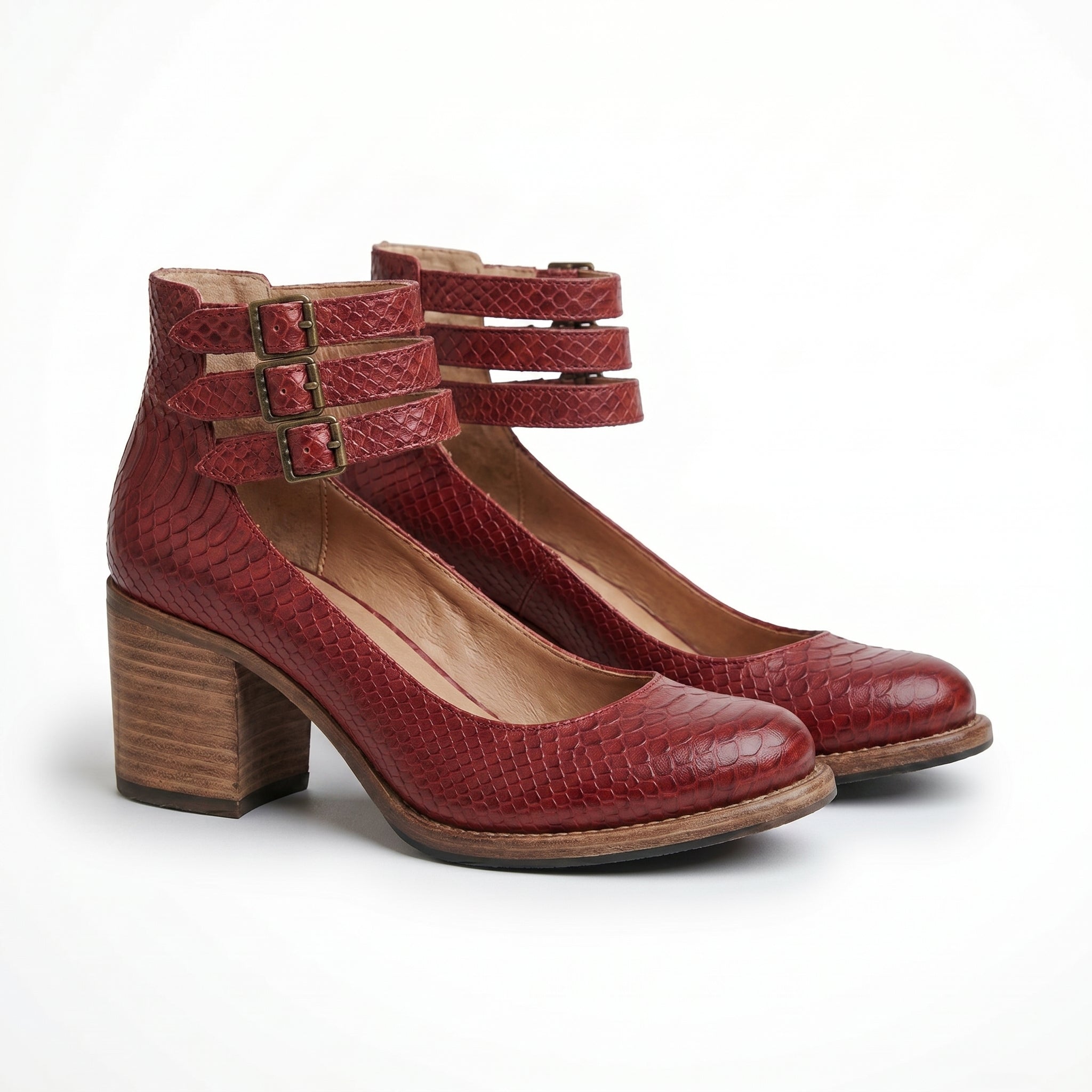 Women’s Ankle Strap Block Heel Boots