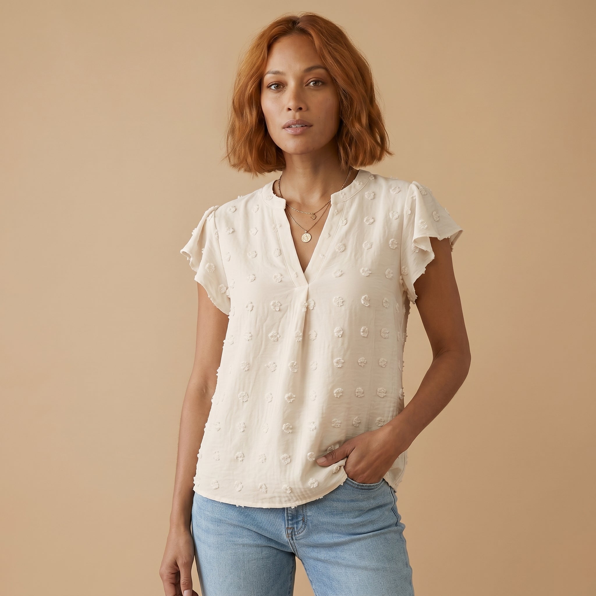 Women’s Patchwork Ruffle Sleeve Blouse