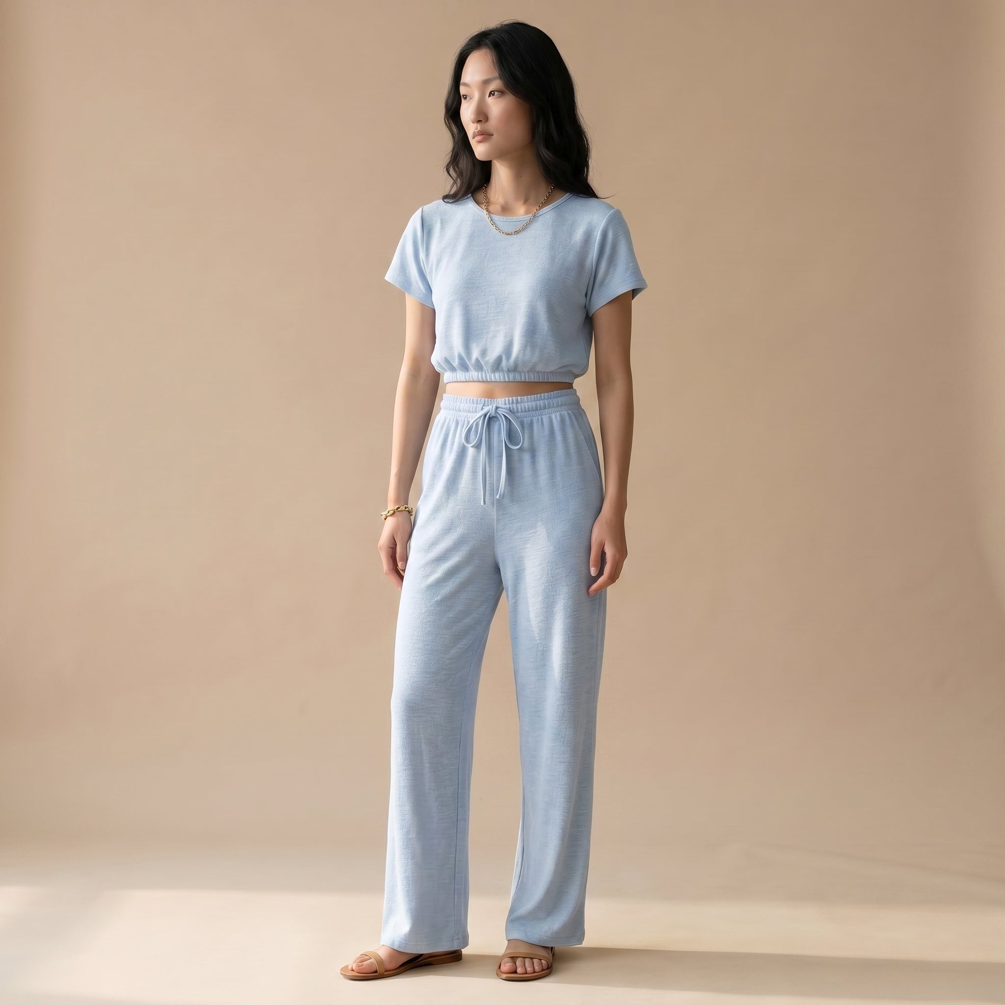 Women’s Wide Leg Top and Trousers Set