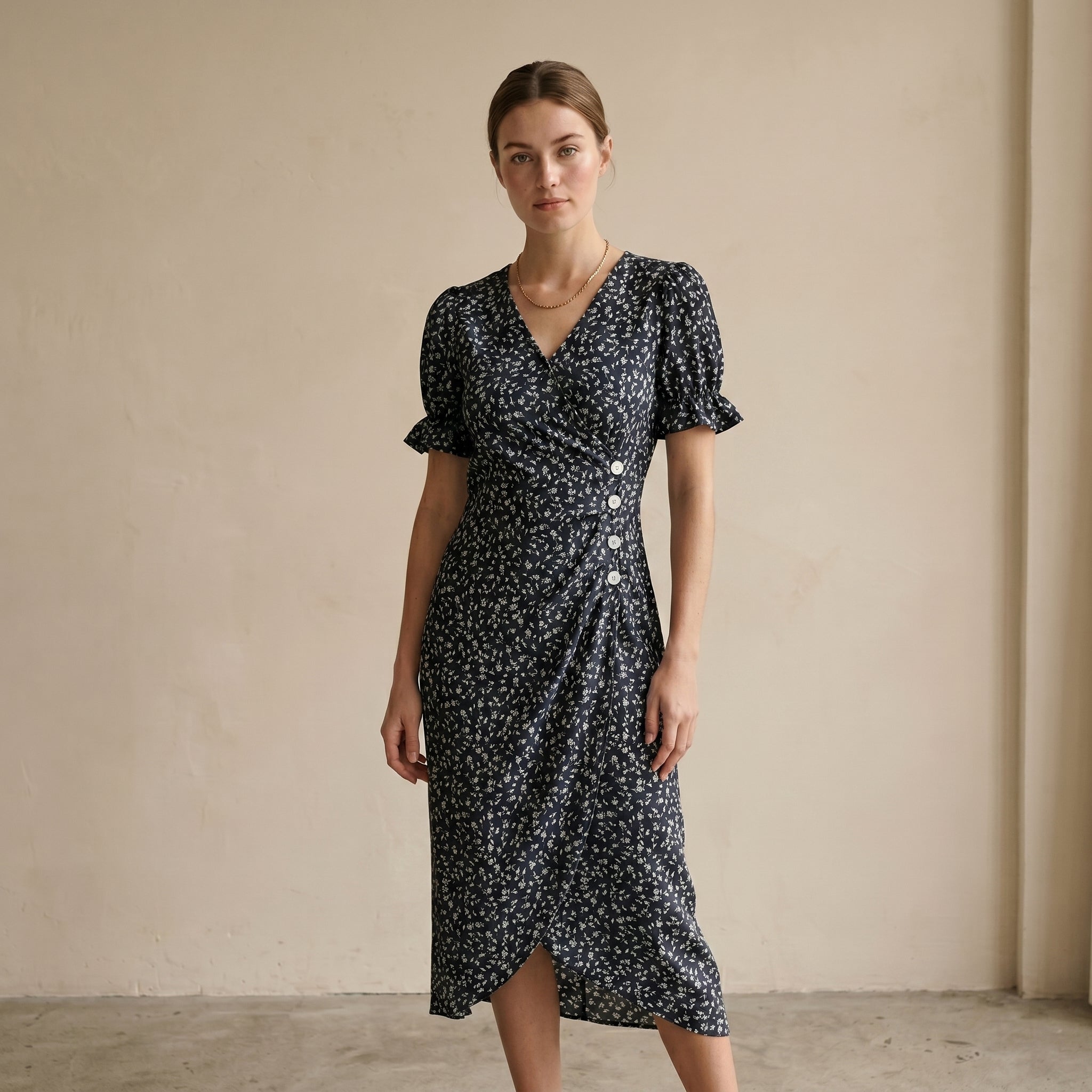 Women's Wrap Midi Dress